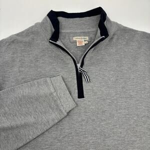 Carbon 2 Cobalt Mens Large Solid Gray 1/4 Zip Long Sleeve Pullover Sweater